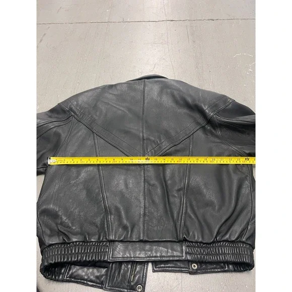 Vintage Mirage Geniune Leather Bomber Jacket Men's Black Made in Korea - Medium - Picture 12 of 13